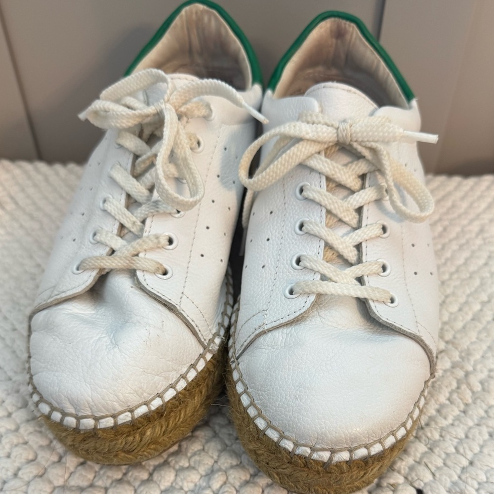 Steven by Steve Madden Canal White and Green Espadrille Sneakers- Size 8B